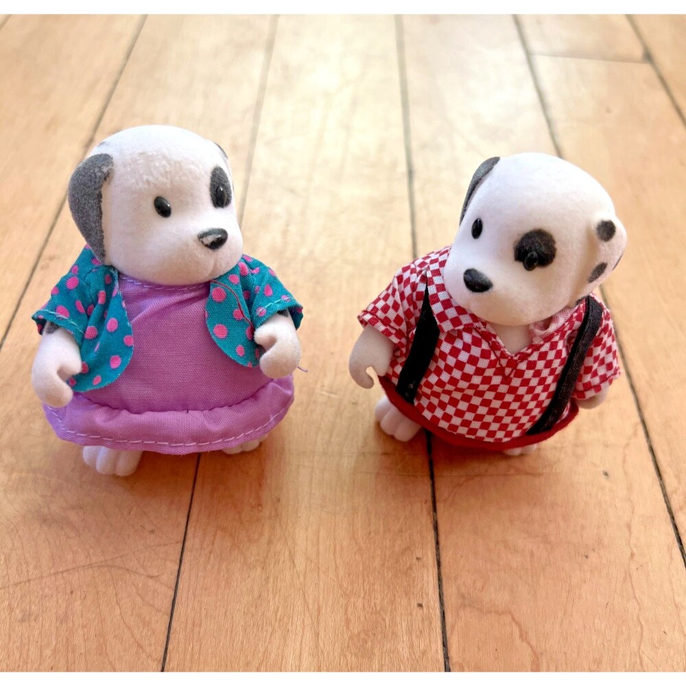 Calico critters Li’l Woodzeez Dalmatian Dogs Set of 2 Mom & Dad